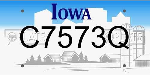 C7573Q Iowa License Plate
