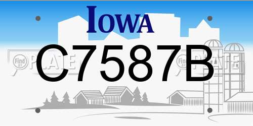 C7587B Iowa License Plate