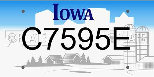C7595E Iowa License Plate