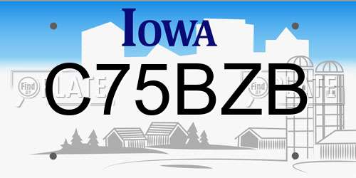 C75BZB Iowa License Plate