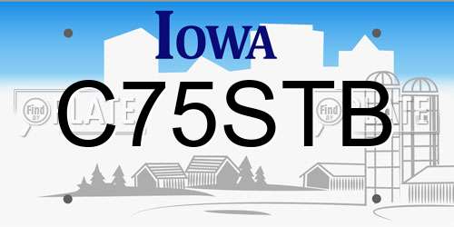 C75STB Iowa License Plate