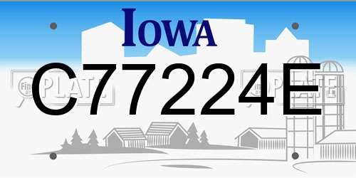 C77224E Iowa License Plate