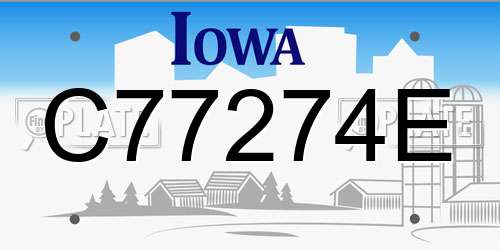 C77274E Iowa License Plate