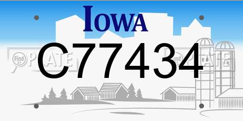 C77434 Iowa License Plate