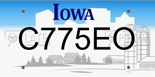 C775EO Iowa License Plate