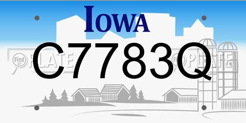 C7783Q Iowa License Plate