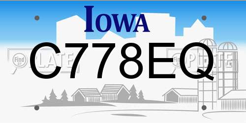 C778EQ Iowa License Plate