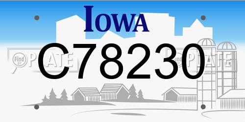 C78230 Iowa License Plate