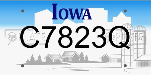 C7823Q Iowa License Plate
