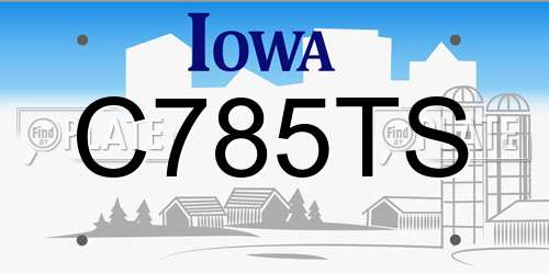 C785TS Iowa License Plate