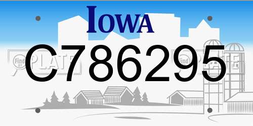 C786295 Iowa License Plate