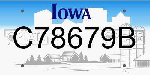 C78679B Iowa License Plate