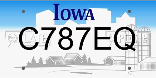 C787EQ Iowa License Plate