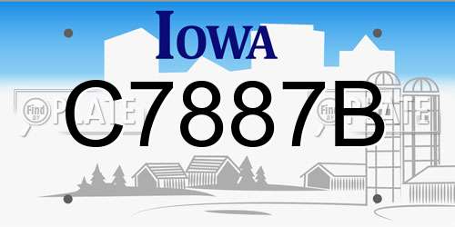 C7887B Iowa License Plate