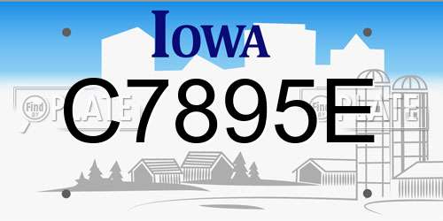 C7895E Iowa License Plate