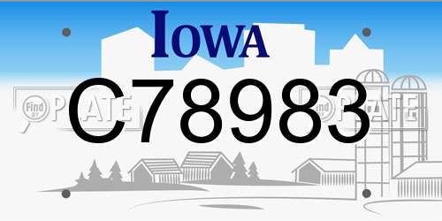 C78983 Iowa License Plate
