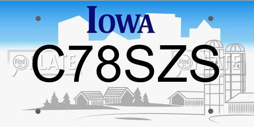 C78SZS Iowa License Plate