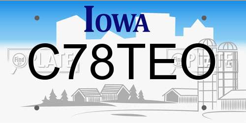 C78TEO Iowa License Plate