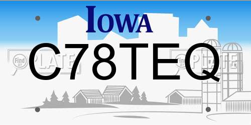 C78TEQ Iowa License Plate