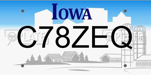C78ZEQ Iowa License Plate