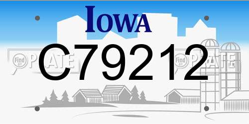 C79212 Iowa License Plate