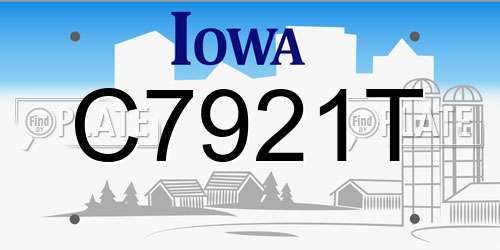 C7921T Iowa License Plate