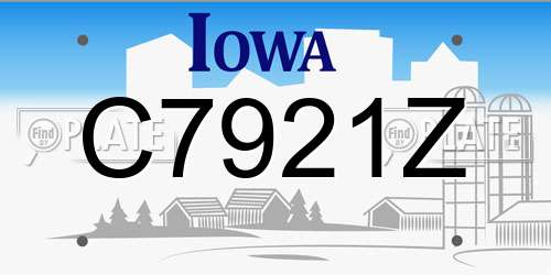 C7921Z Iowa License Plate