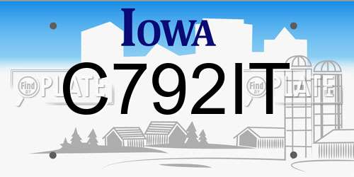 C792IT Iowa License Plate