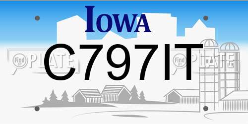 C797IT Iowa License Plate