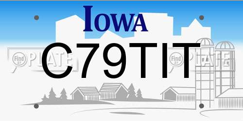 C79TIT Iowa License Plate