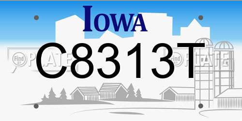 C8313T Iowa License Plate