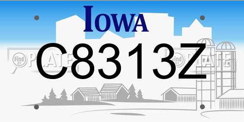 C8313Z Iowa License Plate