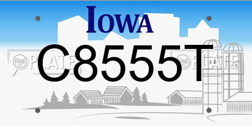C8555T Iowa License Plate