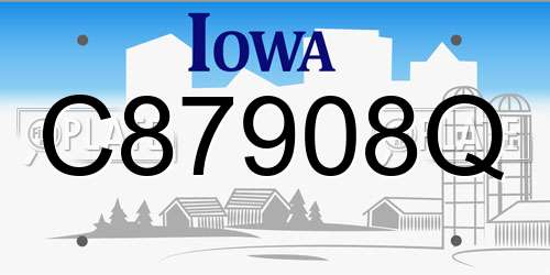 C87908Q Iowa License Plate
