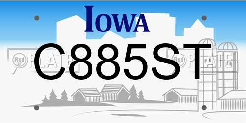 C885ST Iowa License Plate