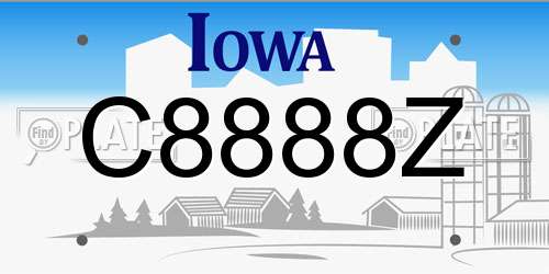 C8888Z Iowa License Plate