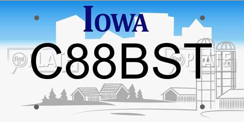 C88BST Iowa License Plate