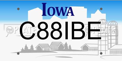 C88IBE Iowa License Plate