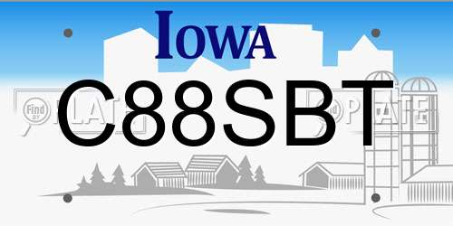 C88SBT Iowa License Plate