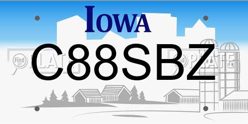 C88SBZ Iowa License Plate
