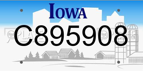 C895908 Iowa License Plate
