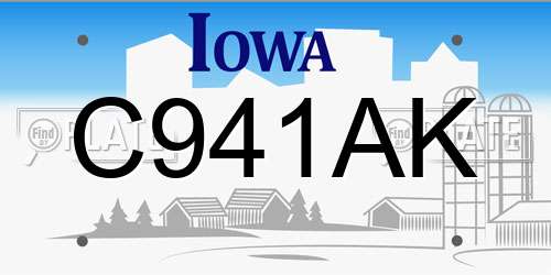 C941AK Iowa License Plate