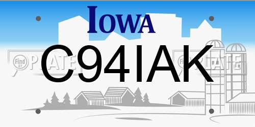 C94IAK Iowa License Plate