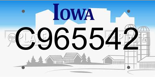 C965542 Iowa License Plate