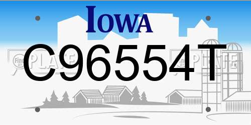 C96554T Iowa License Plate
