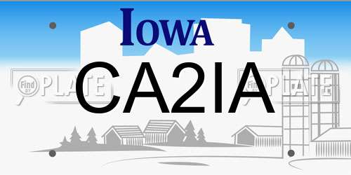 CA2IA Iowa License Plate