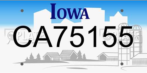 CA75155 Iowa License Plate