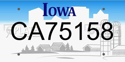 CA75158 Iowa License Plate
