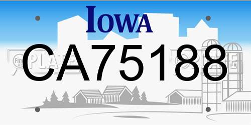 CA75188 Iowa License Plate
