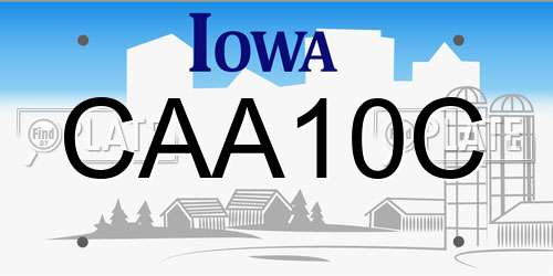 CAA10C Iowa License Plate